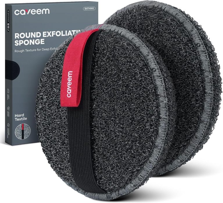 CAVEEM - Éponge pour le Corps, Exfoliation Double Face (lot de 2)