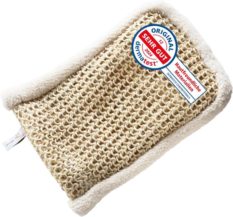 Sarenius Gant de Crin Exfoliant Corps, 2 Faces Sisal et Coton, Made in Italy